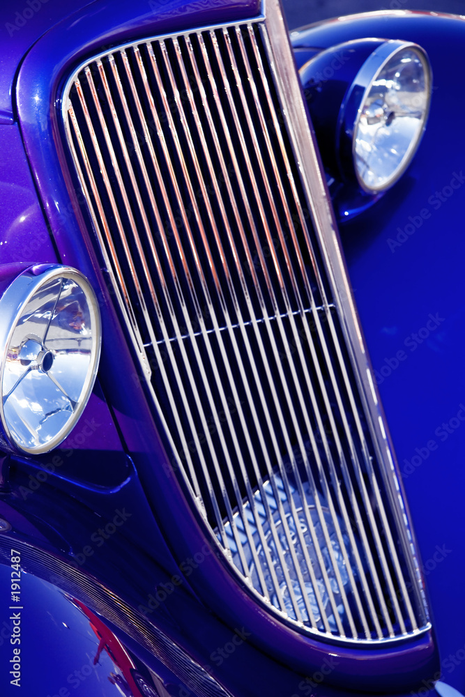 classic car headlights close-up