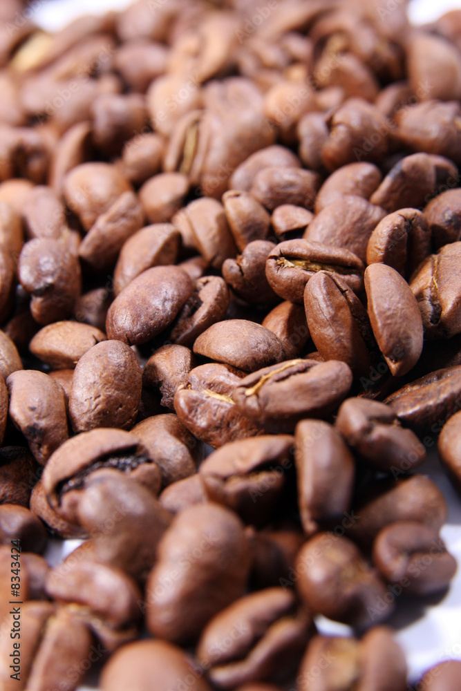 咖啡豆的宏观镜头（浅自由度）