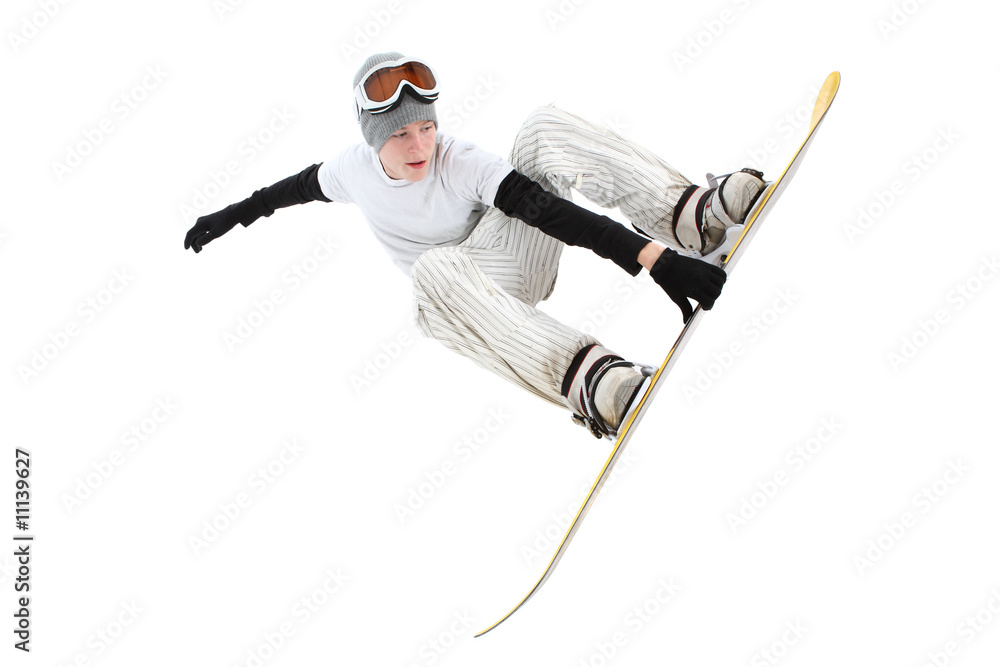 Teenage snowboarder