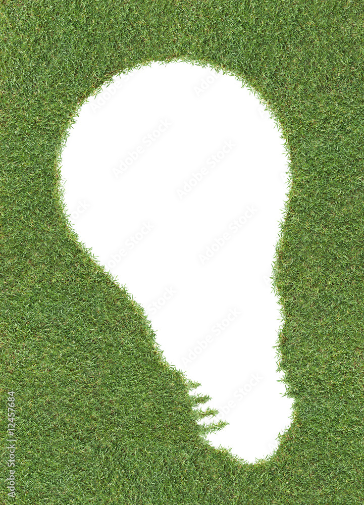 lightbulb shape on grass