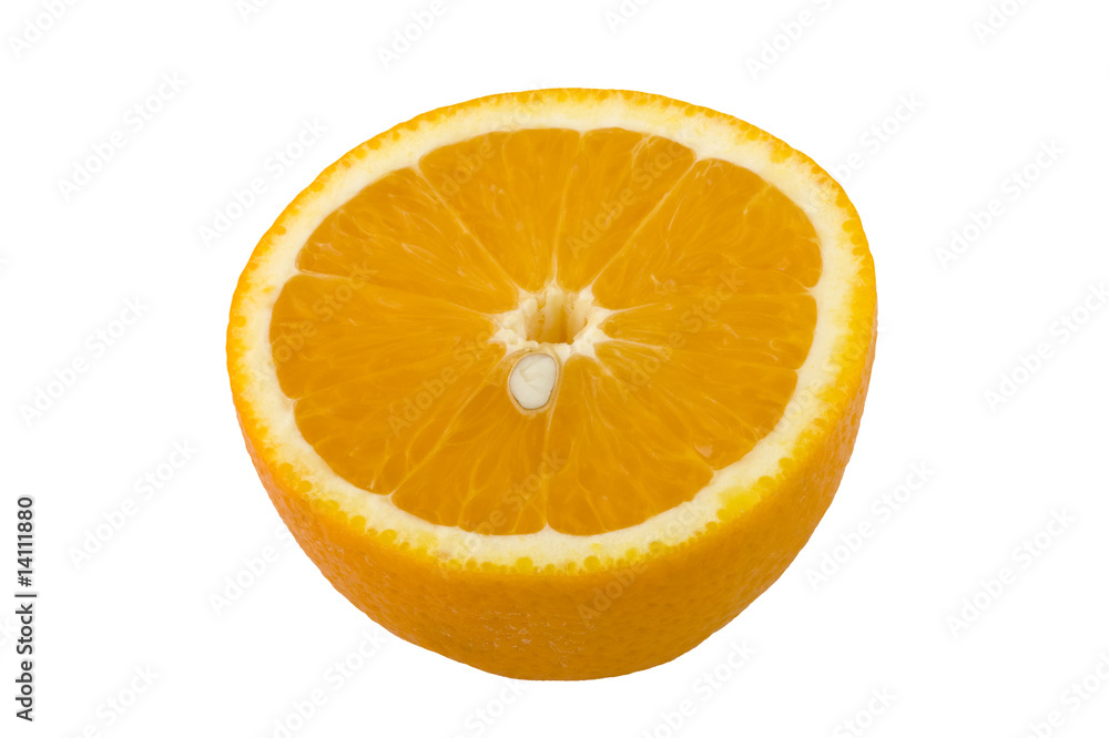 一半的橙色