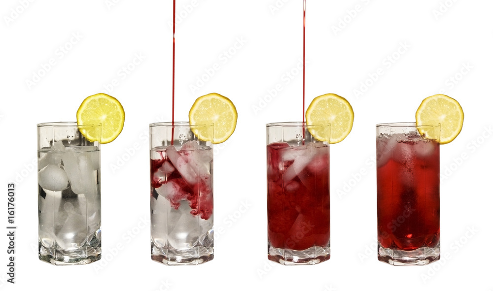 Limonade ice drink strawberry lemon