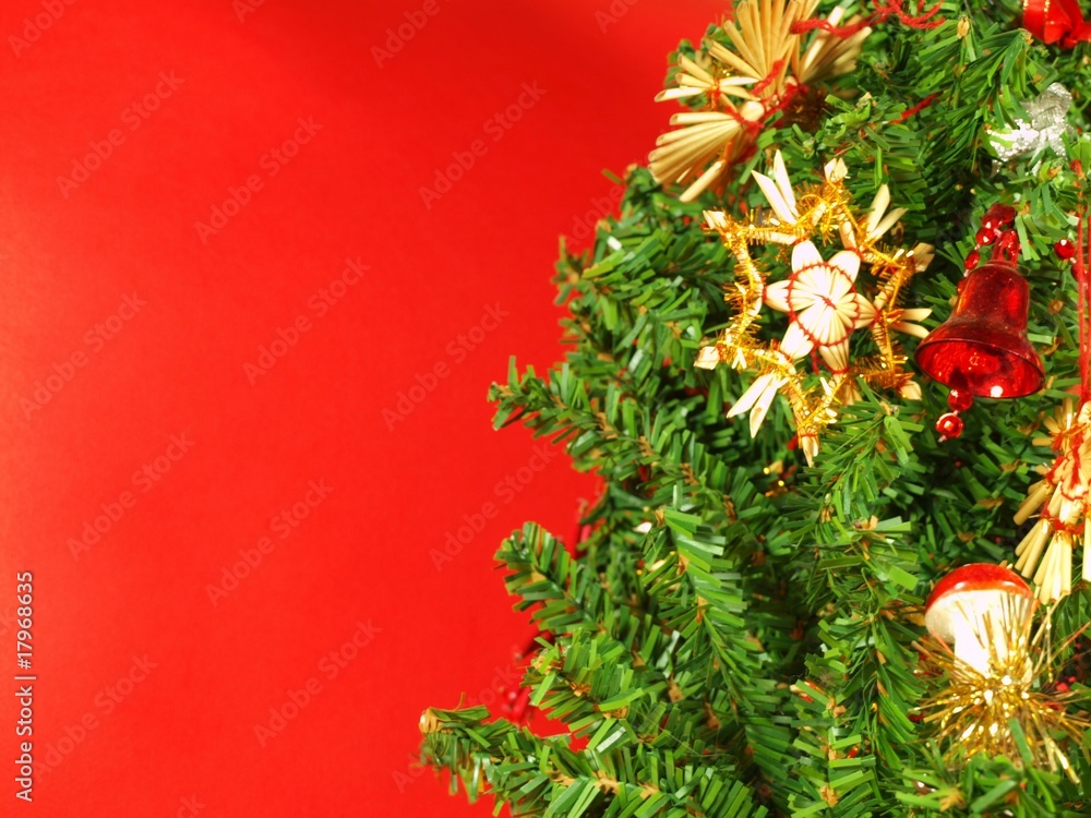 红底圣诞树