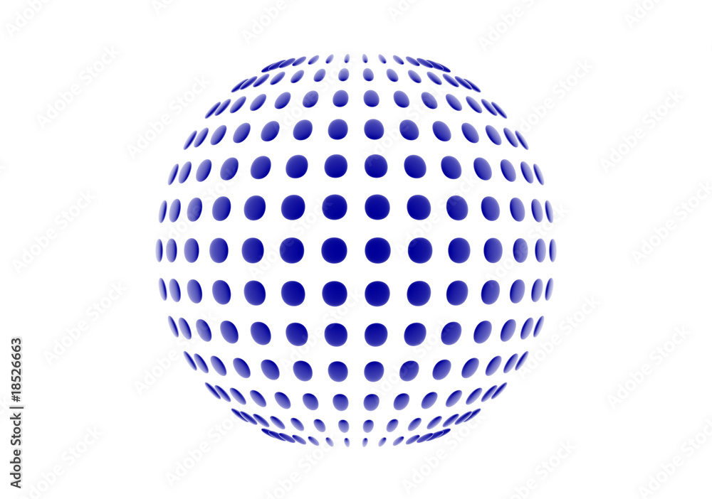 球形圆圈-蓝色徽标