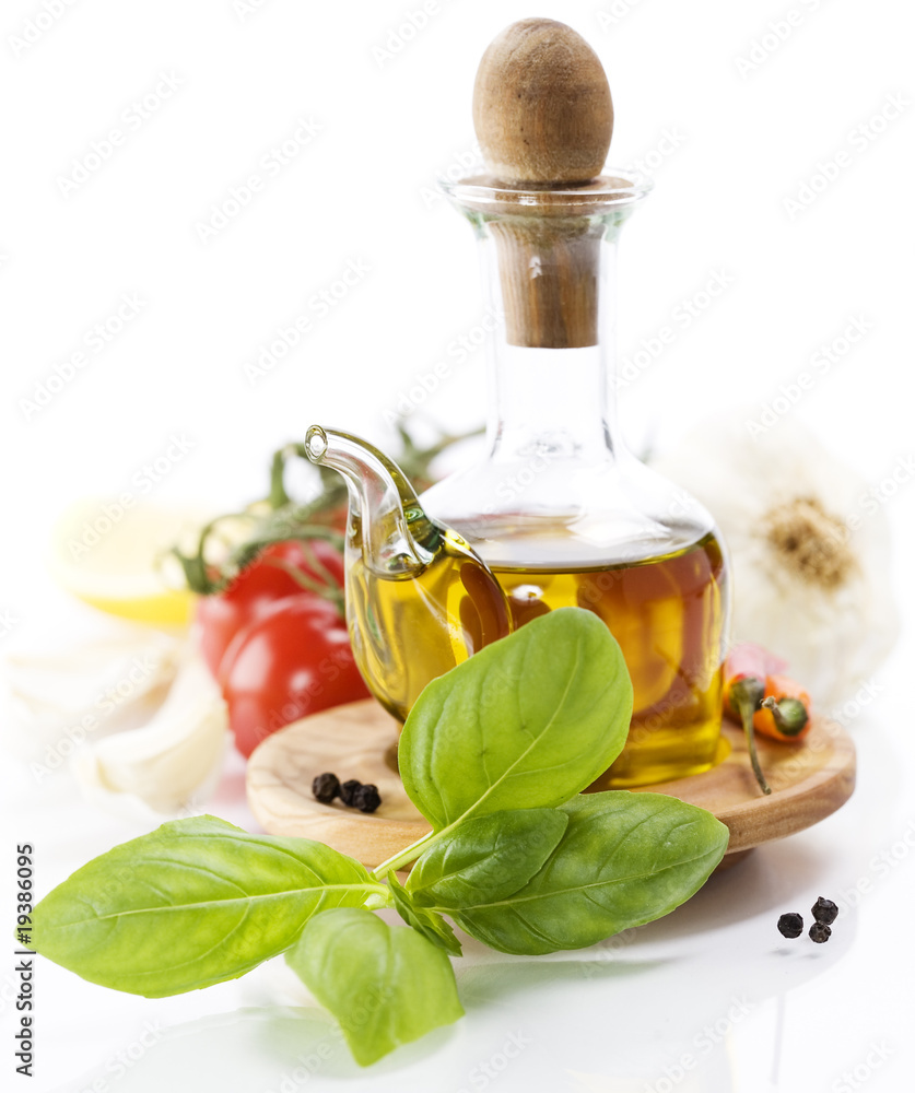 橄榄油和蔬菜