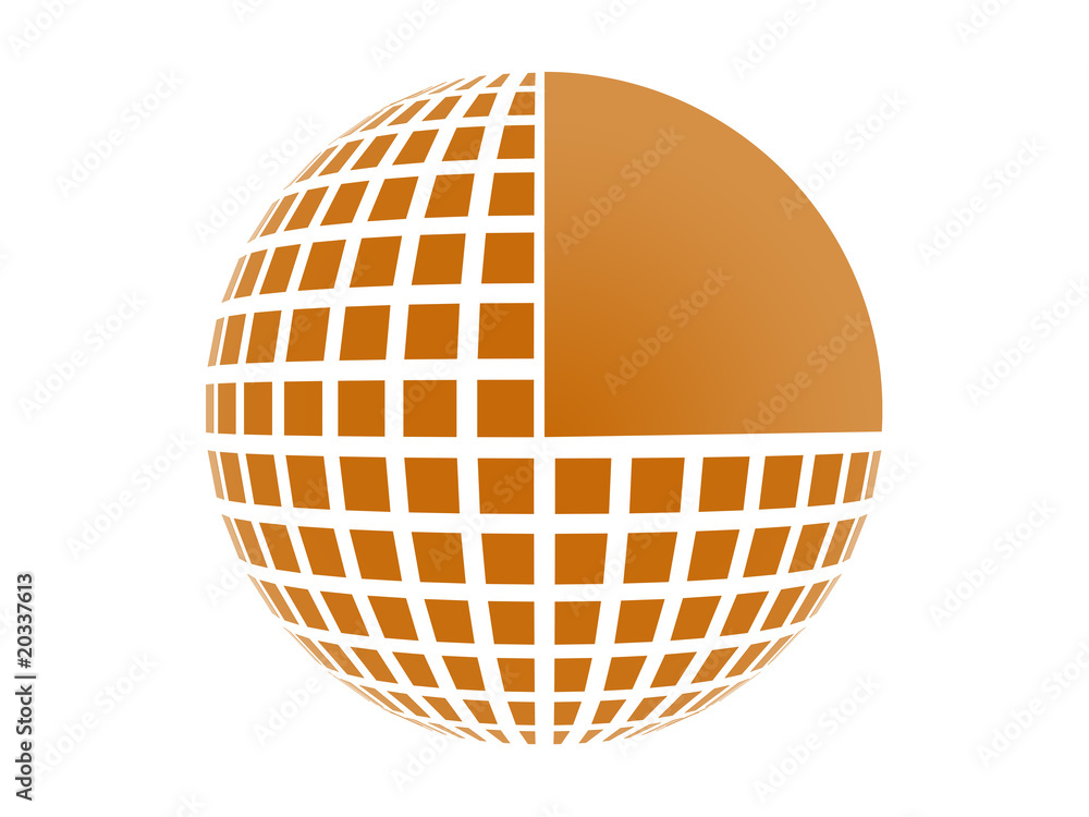 球形四边形-橙色徽标