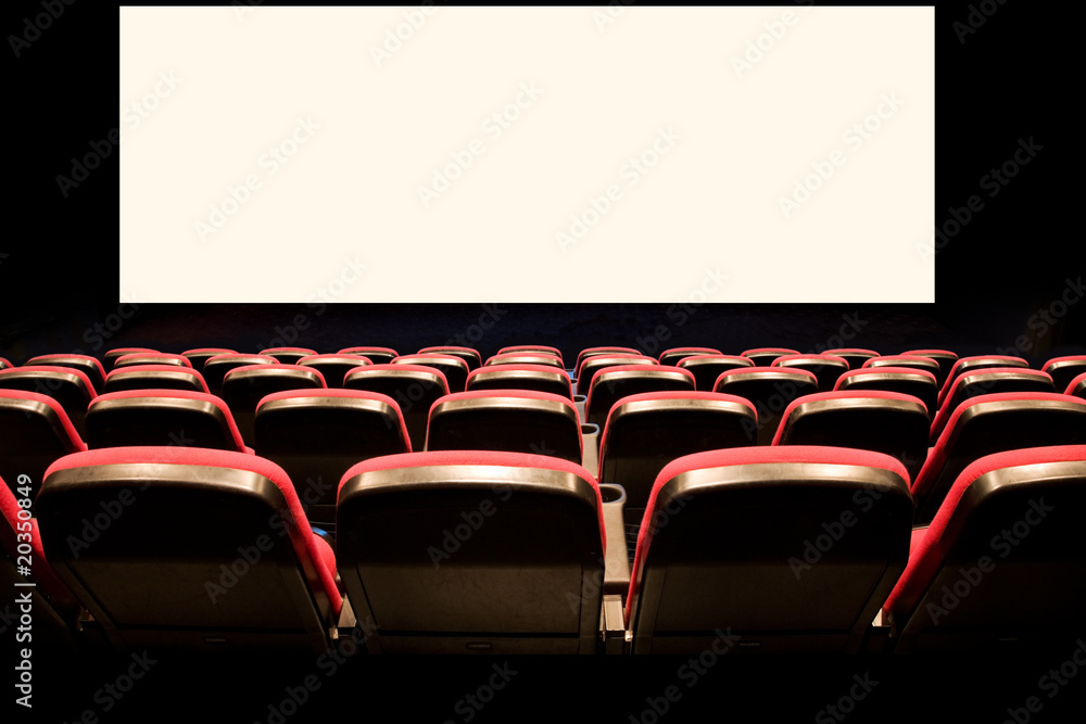 电影院里的空红色座位