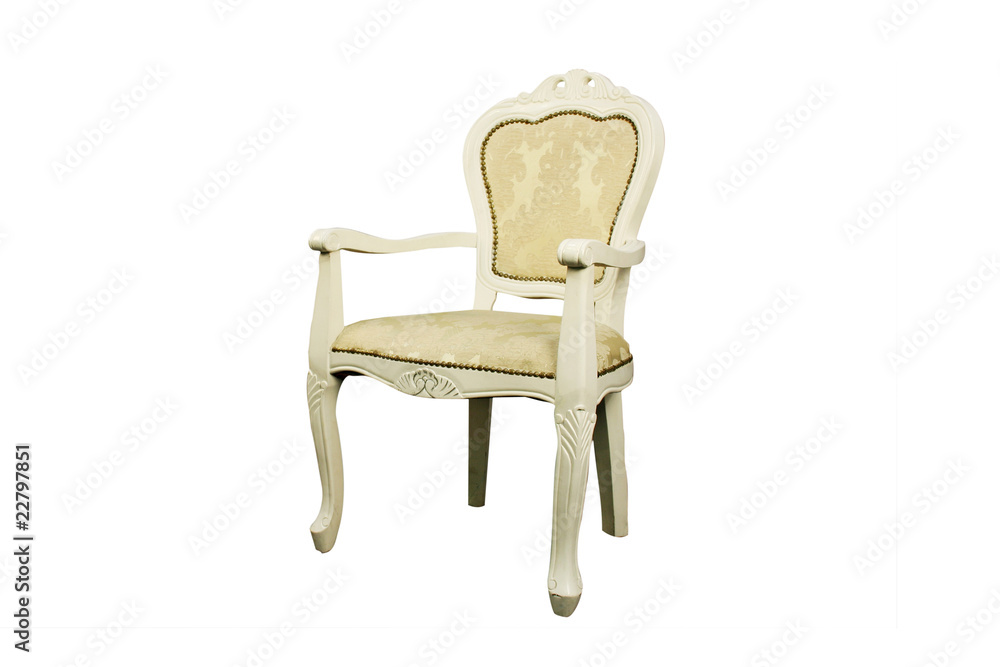 古董椅，白色隔离