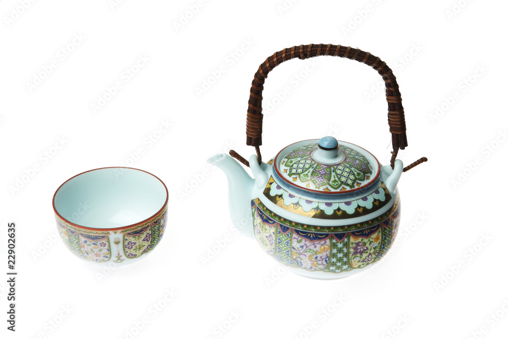 绿色装饰瓷器茶具
