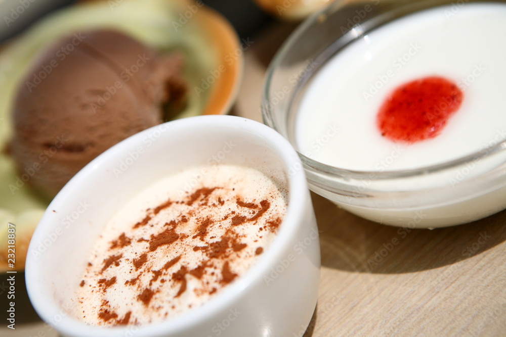 close up of a cup of fresh mousse