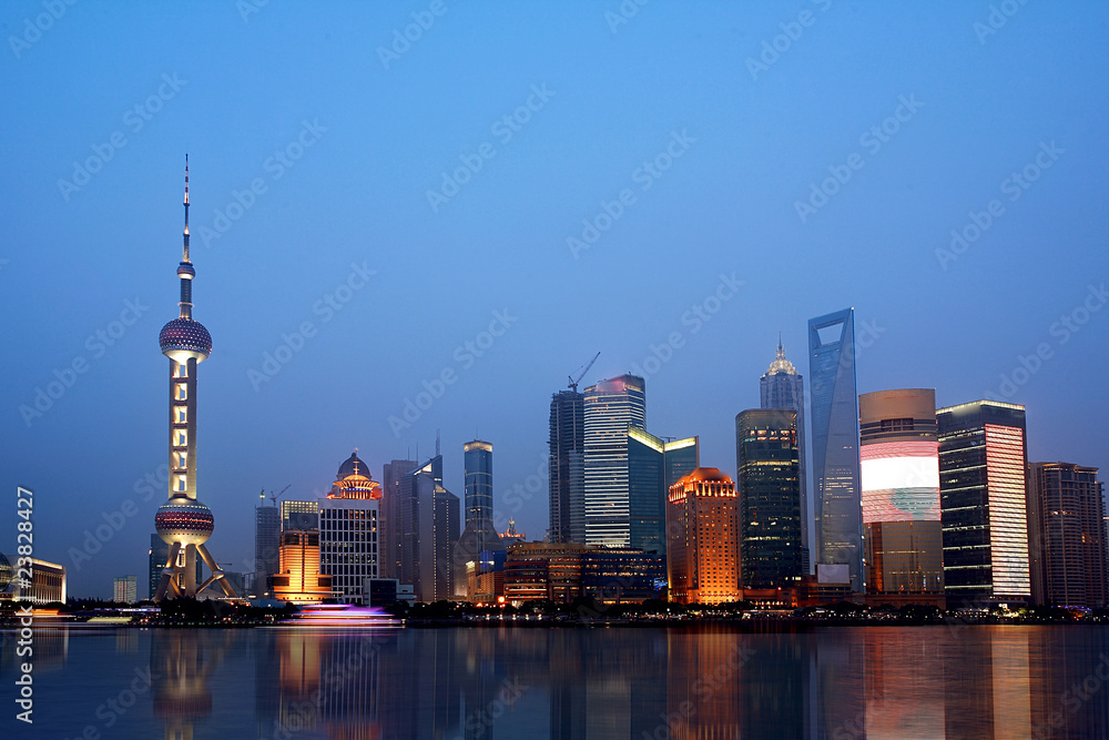 中国上海美丽的夜景