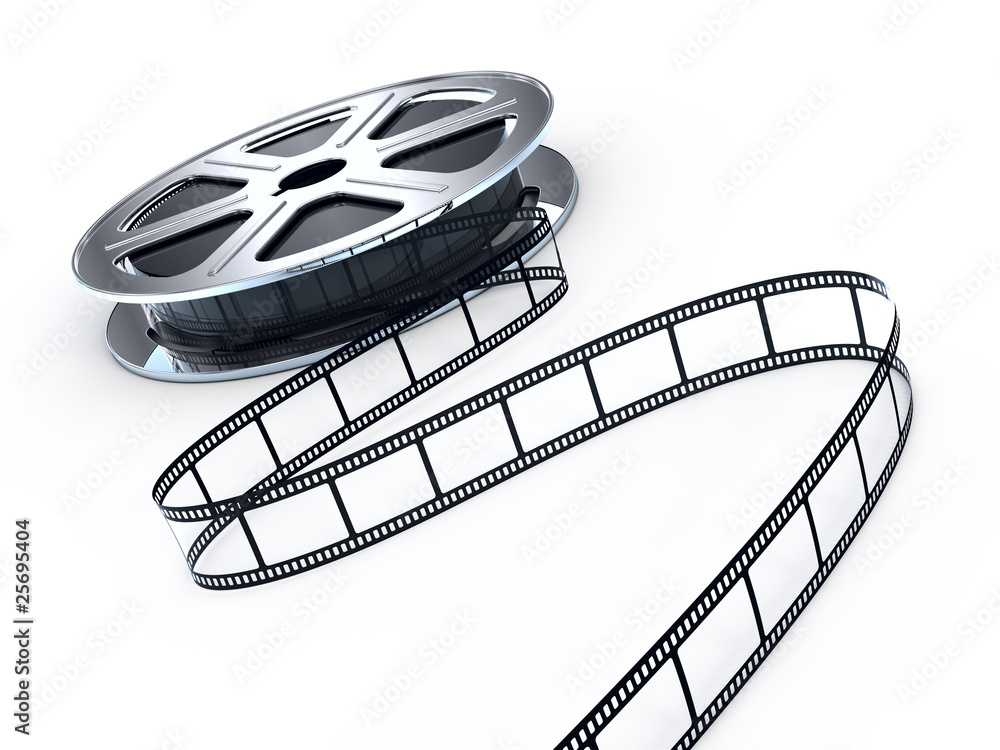 Movie films spool with film