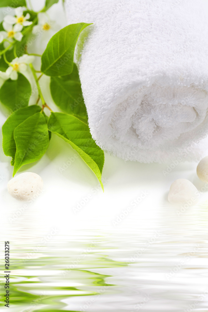 Spa towels with flower