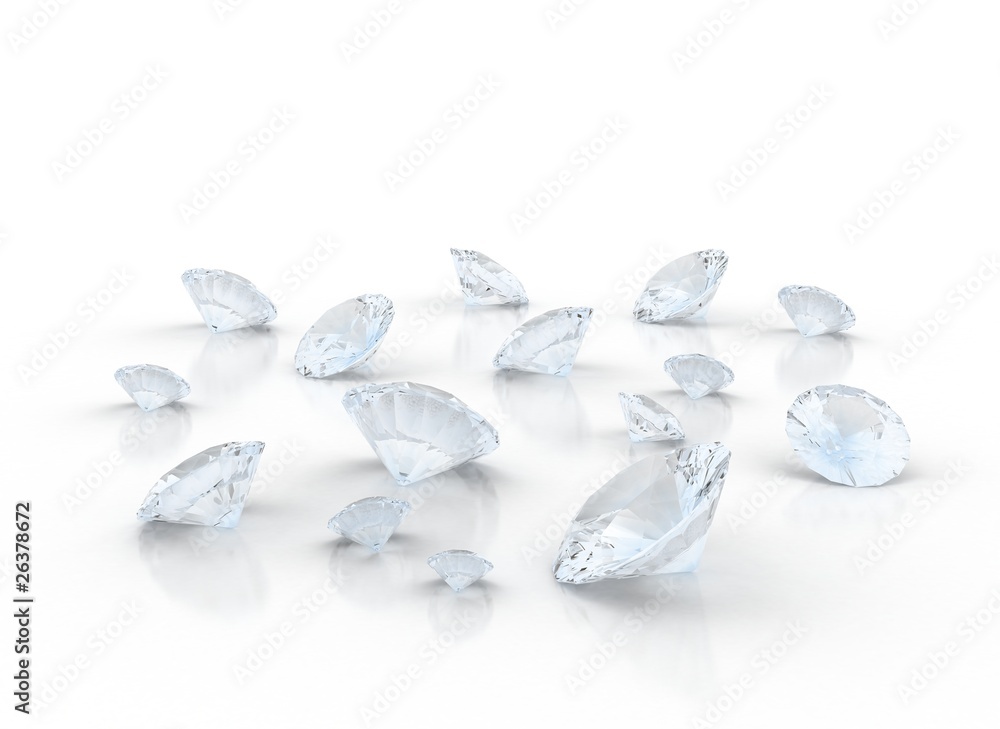 Diamonds isolated on white background