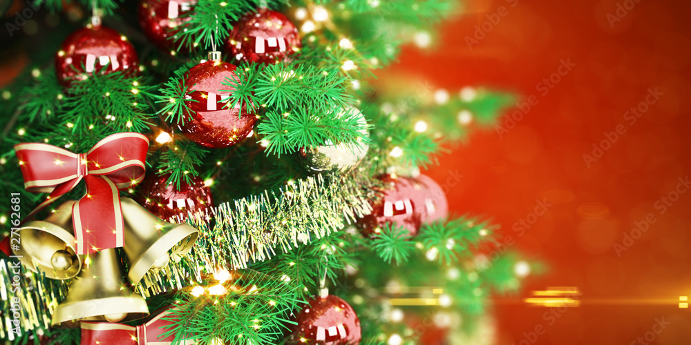 红底圣诞树。非常适合明信片