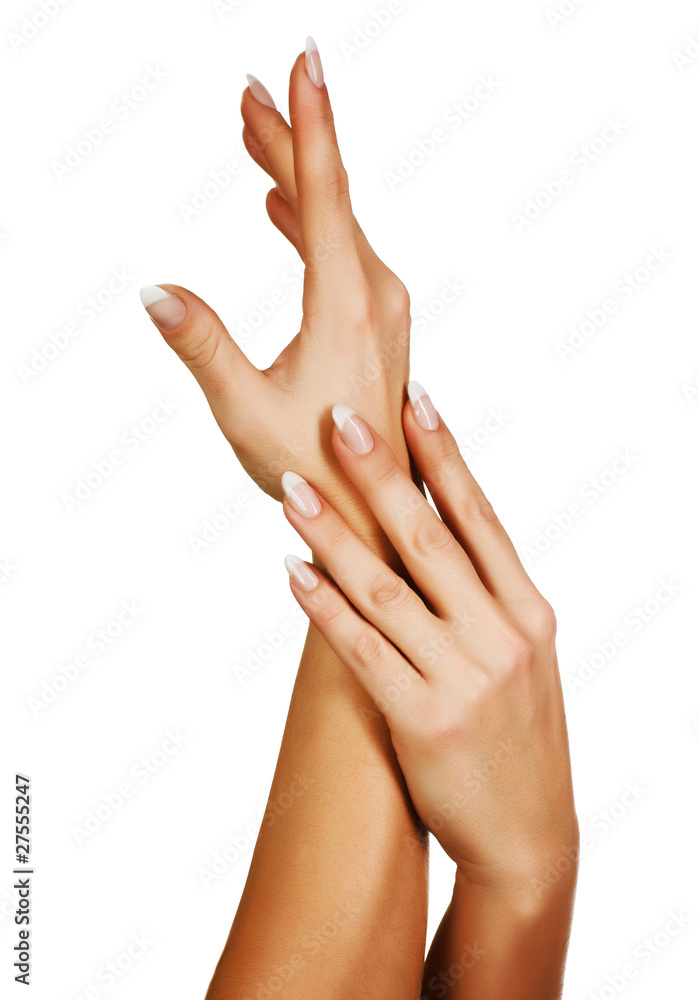 美丽的女性双手。美甲概念