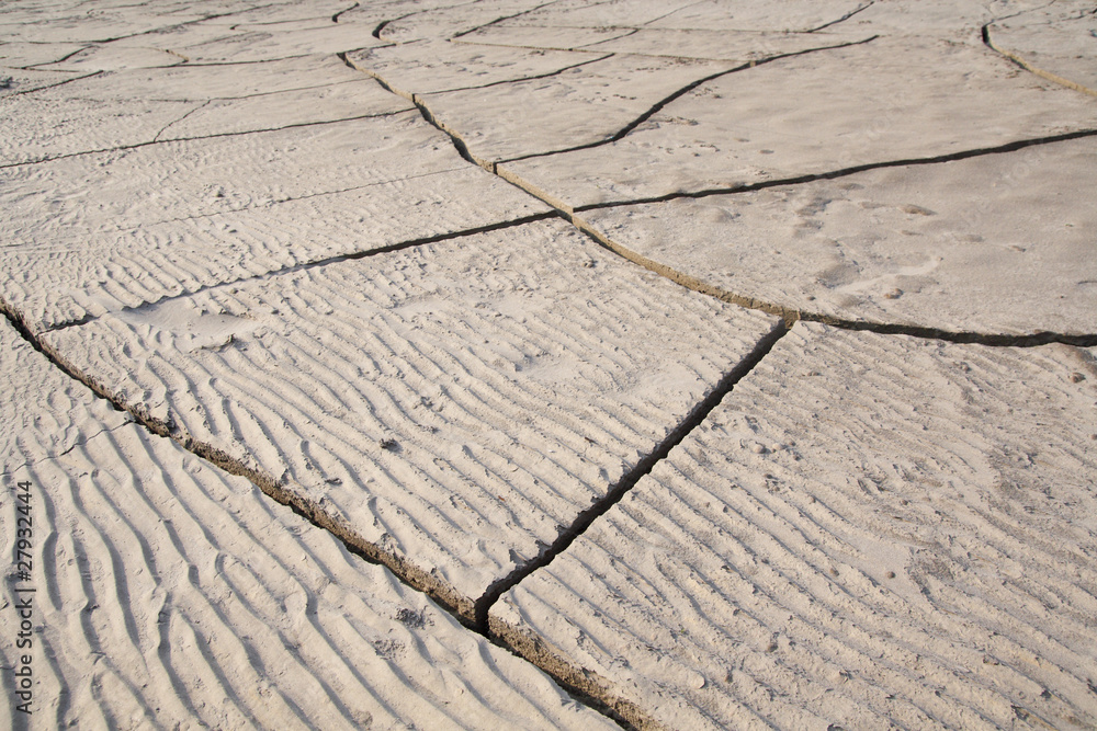 dry and cracked sand soil