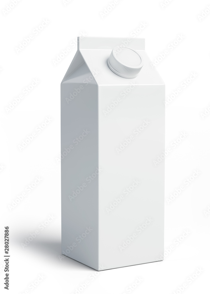 白色空白牛奶盒