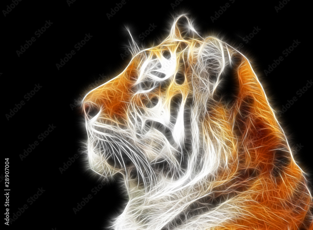 Fractal Tiger Illustration