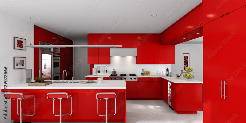 红色厨房