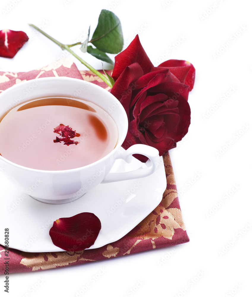 Healthy Tea with rose petals