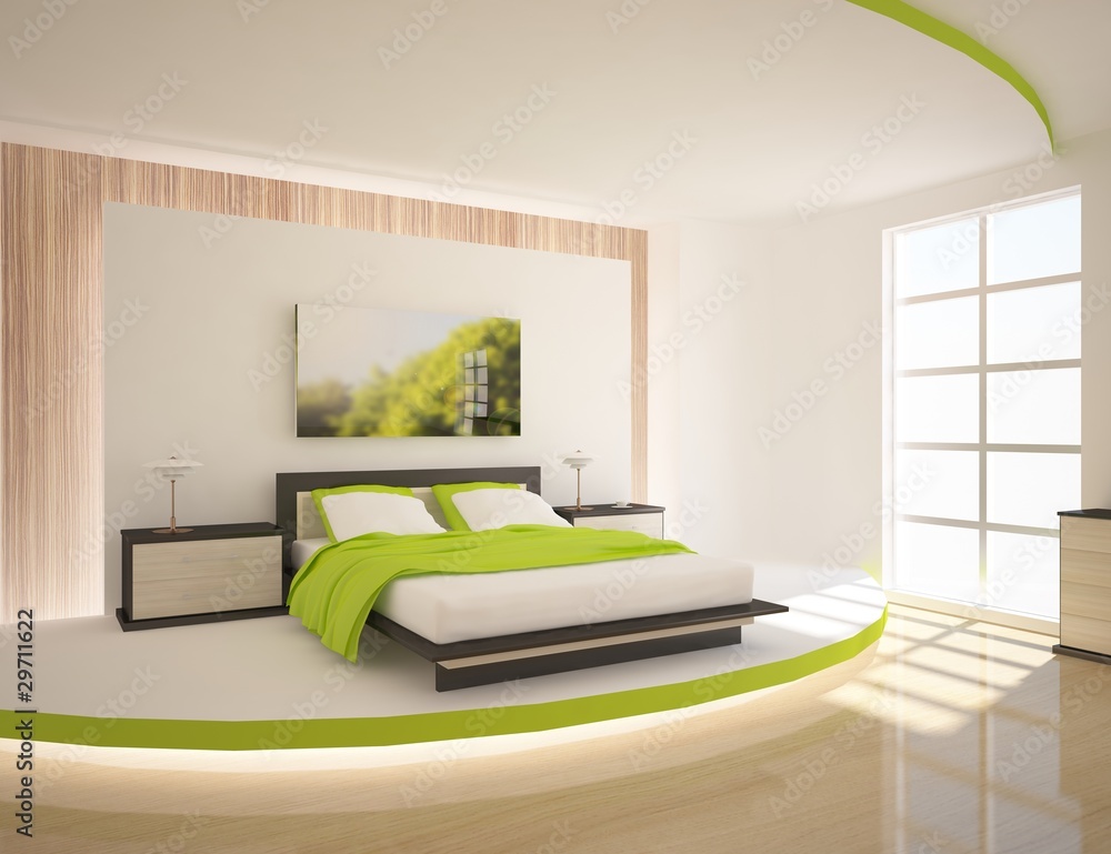 green bedroom composition