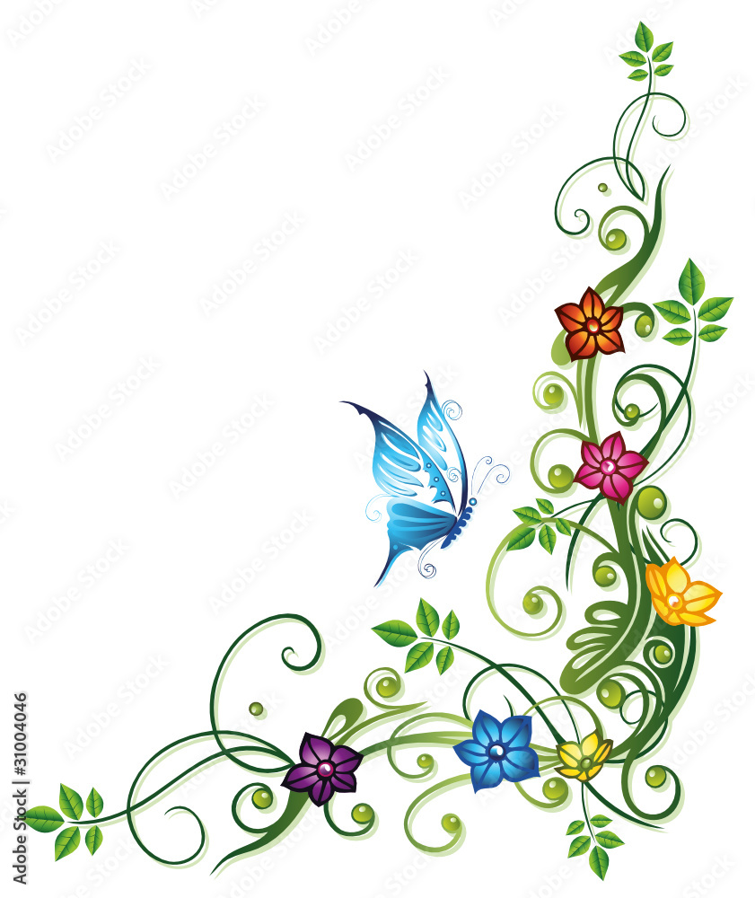 Bunter Frühling, Ranke, flora, filigran, Blumen, Blüten