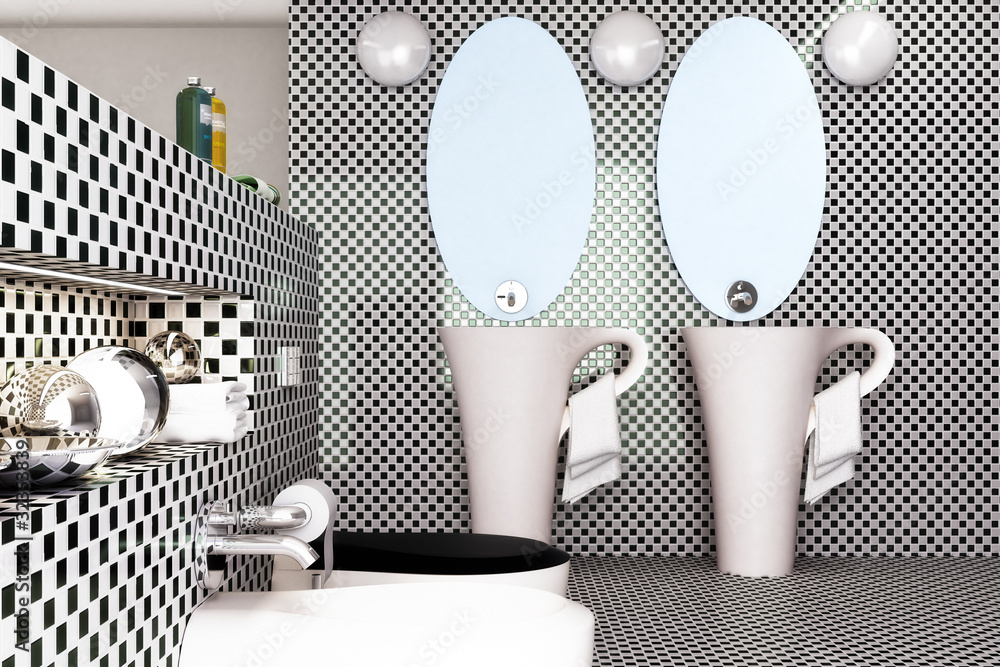 Checker Tiles Bathroom I