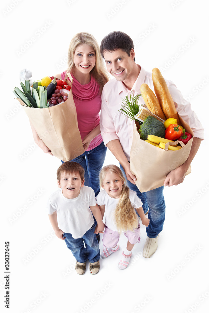 Family with shopping