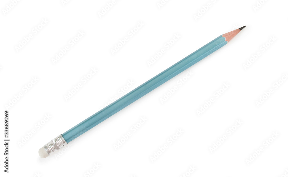 在纯白背景上隔离的铅笔