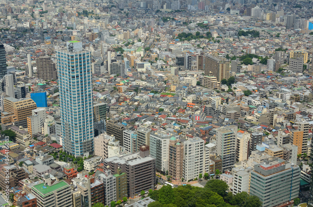 新宿东京城市景观鸟瞰图