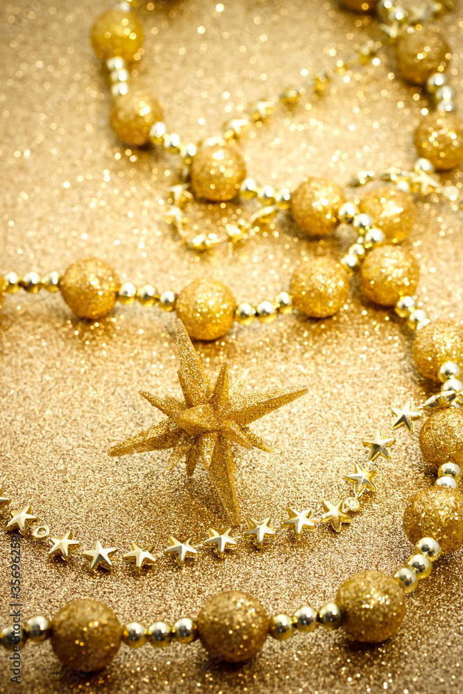 Christmas star with golden ornament