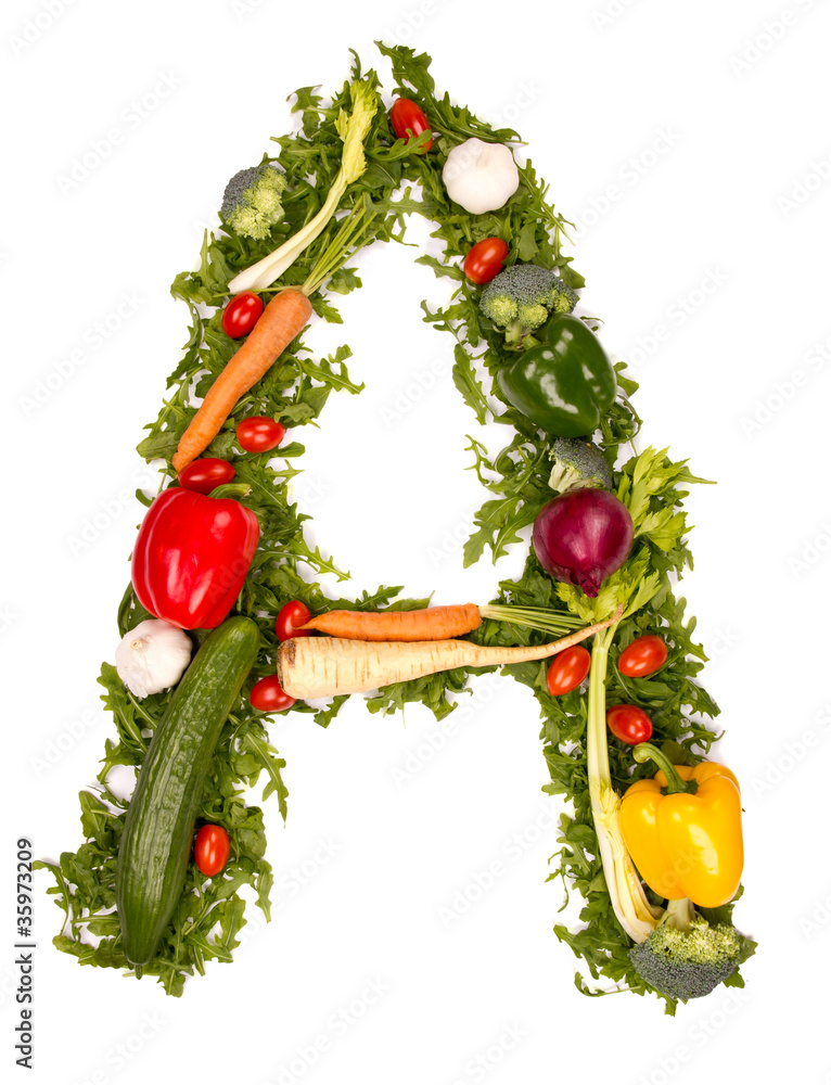 蔬菜字母表字母A
