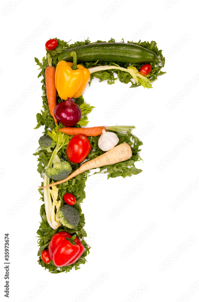 蔬菜字母表字母F