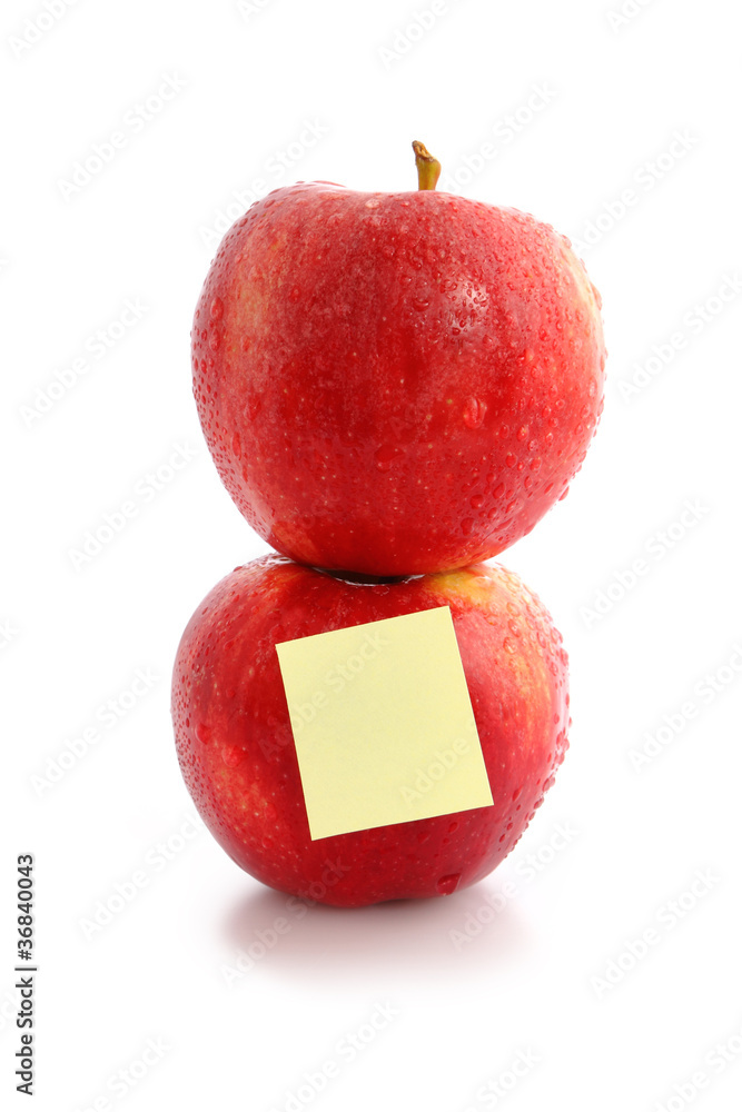 空便利贴的红苹果