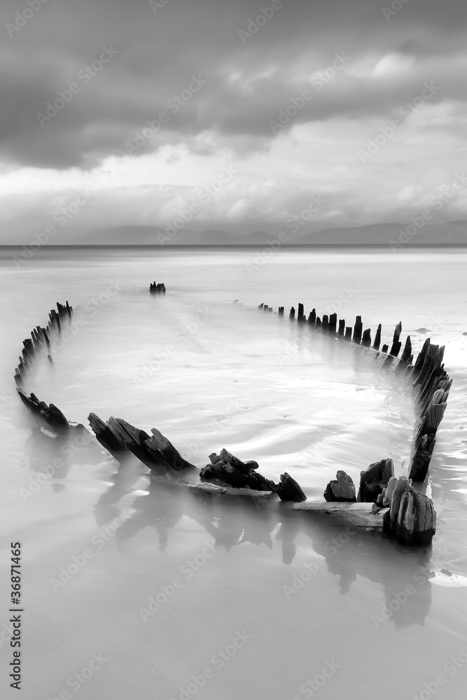 The Sunbeam ship wreck on the Rossbeigh beach, Ireland