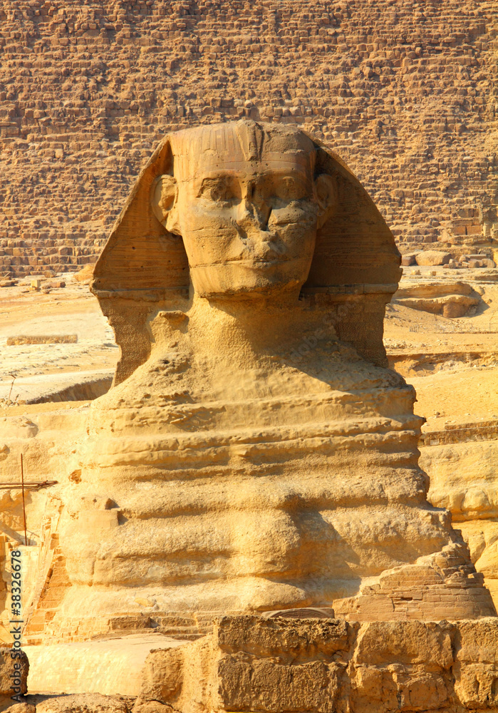 egypt sphinx and pyramid in Giza