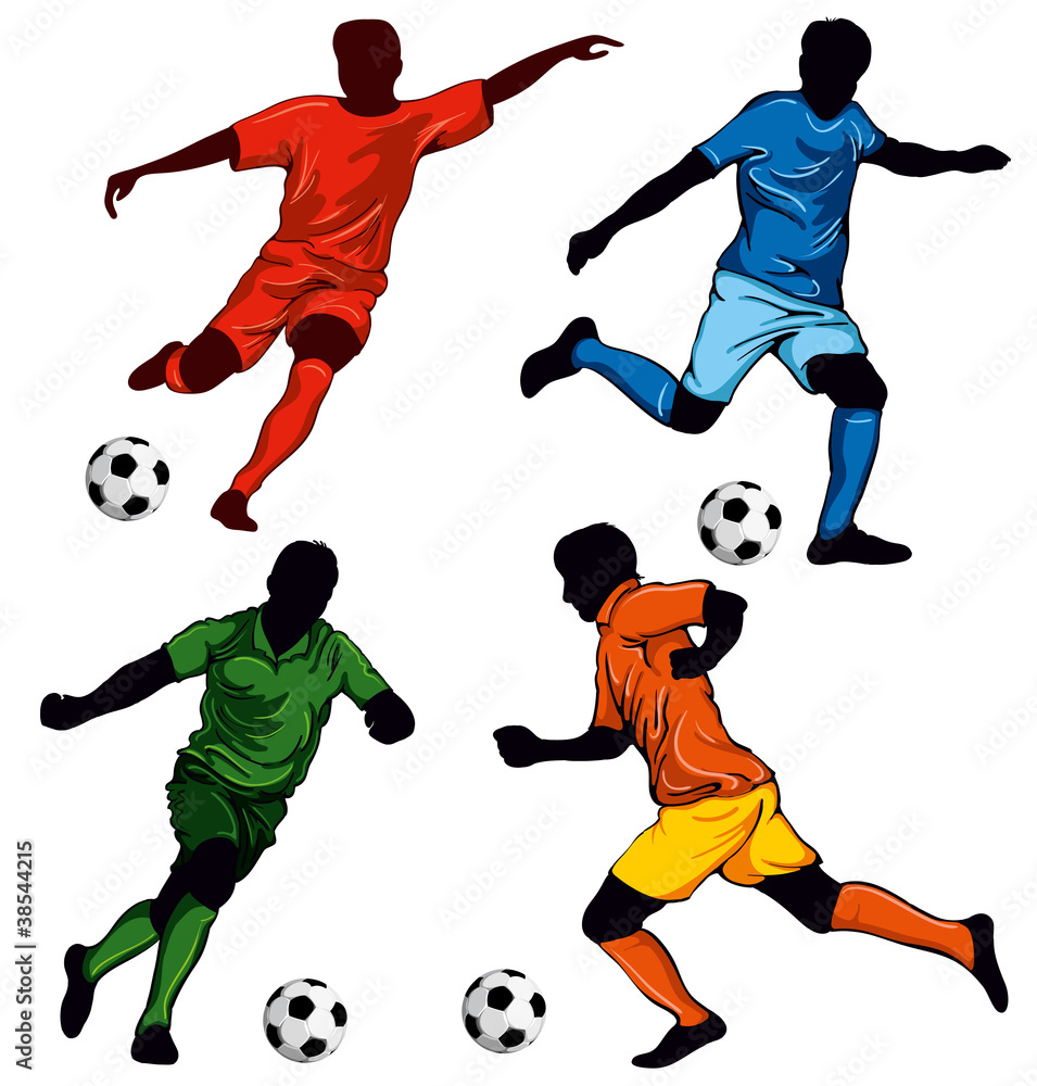 四人足球运动员组