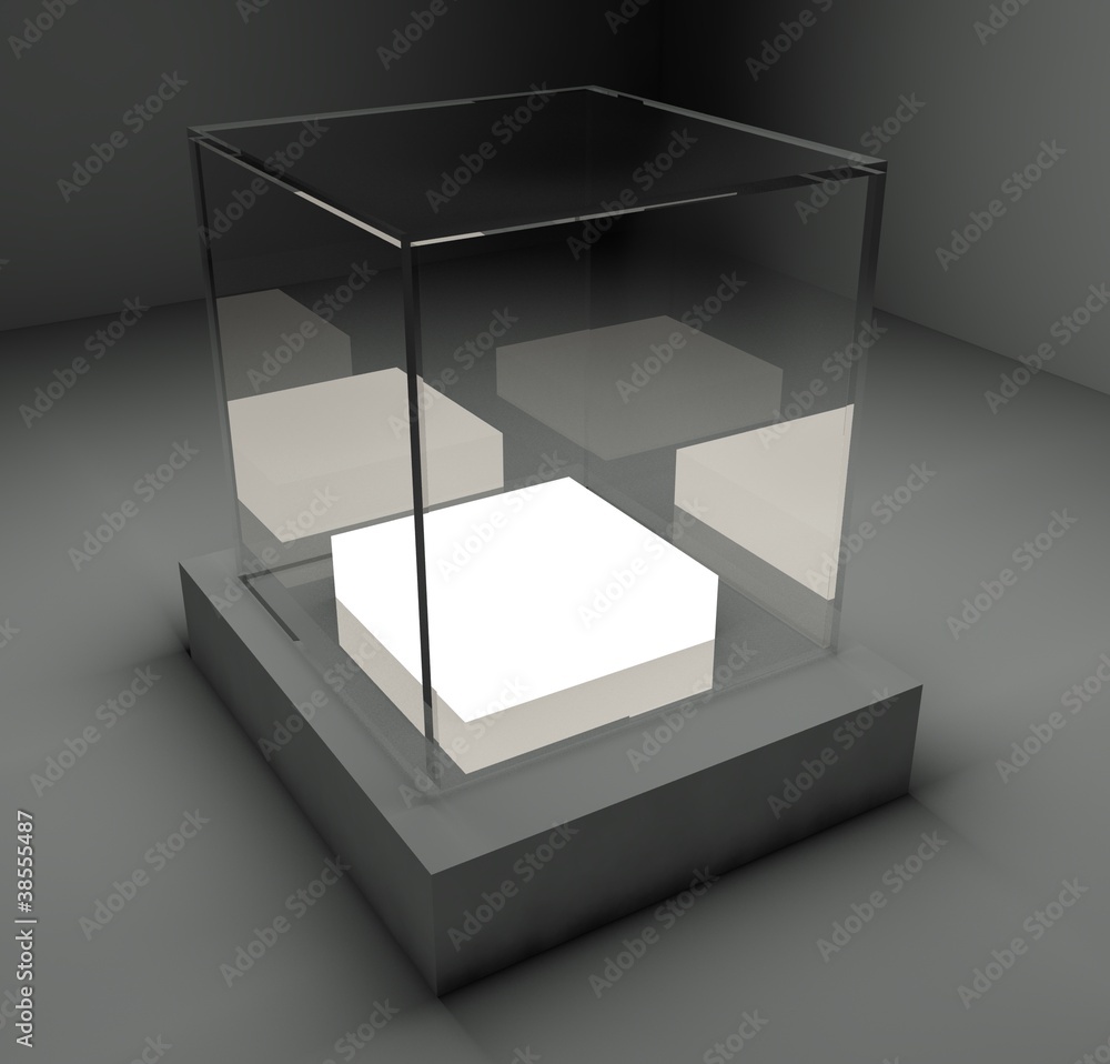 空玻璃橱窗，3d展示空间