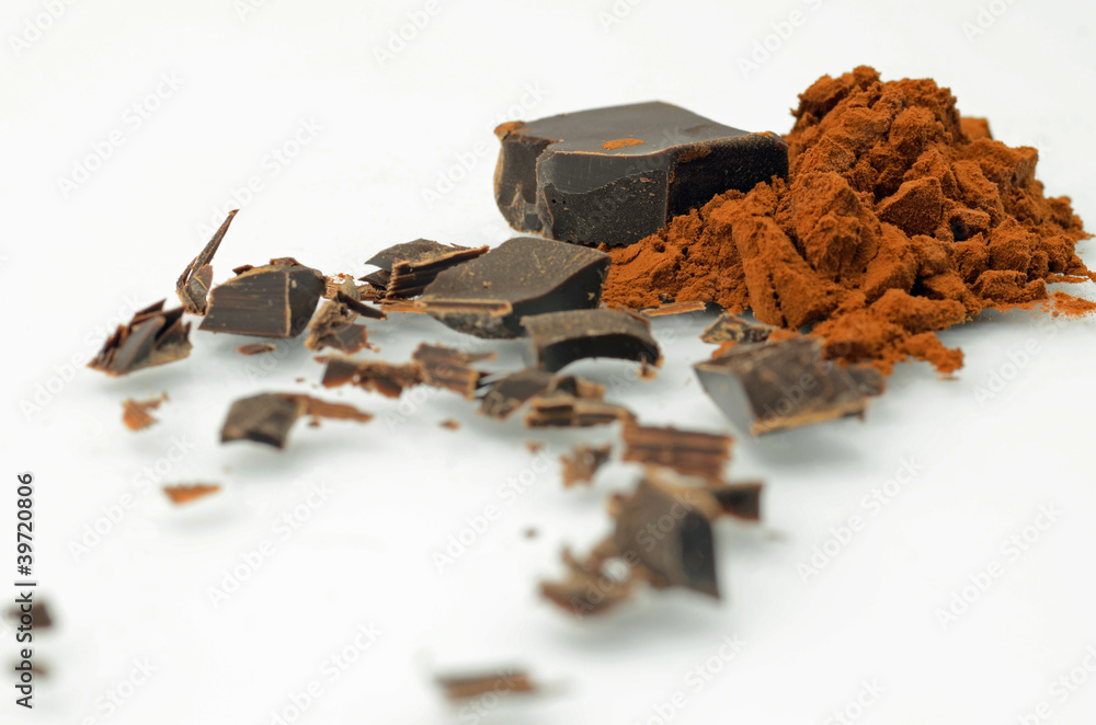 Kakaopulver und Schokolade