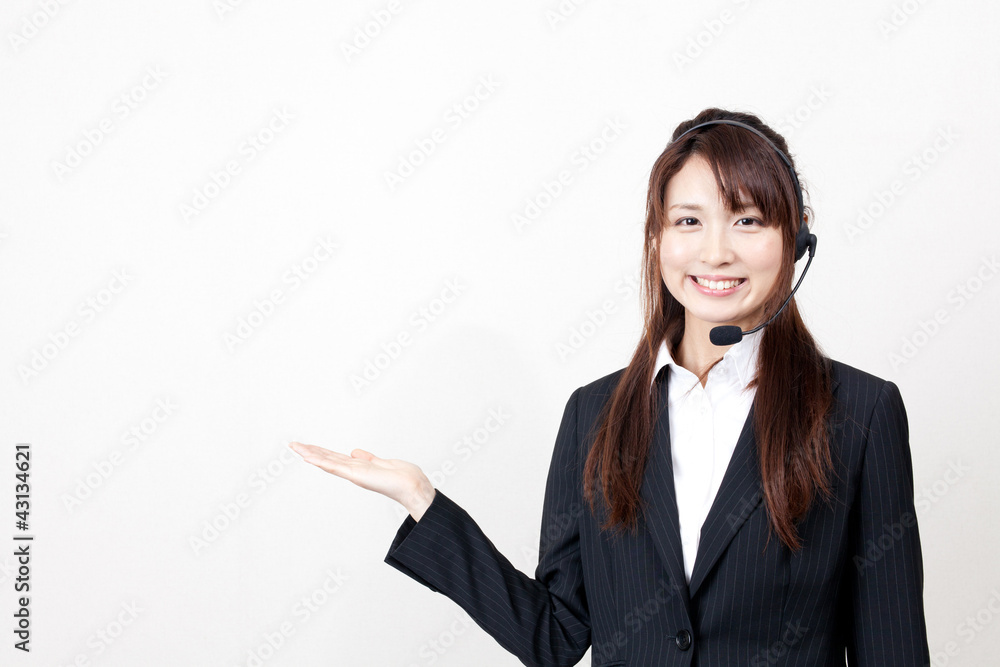 asian busineswoman with headset
