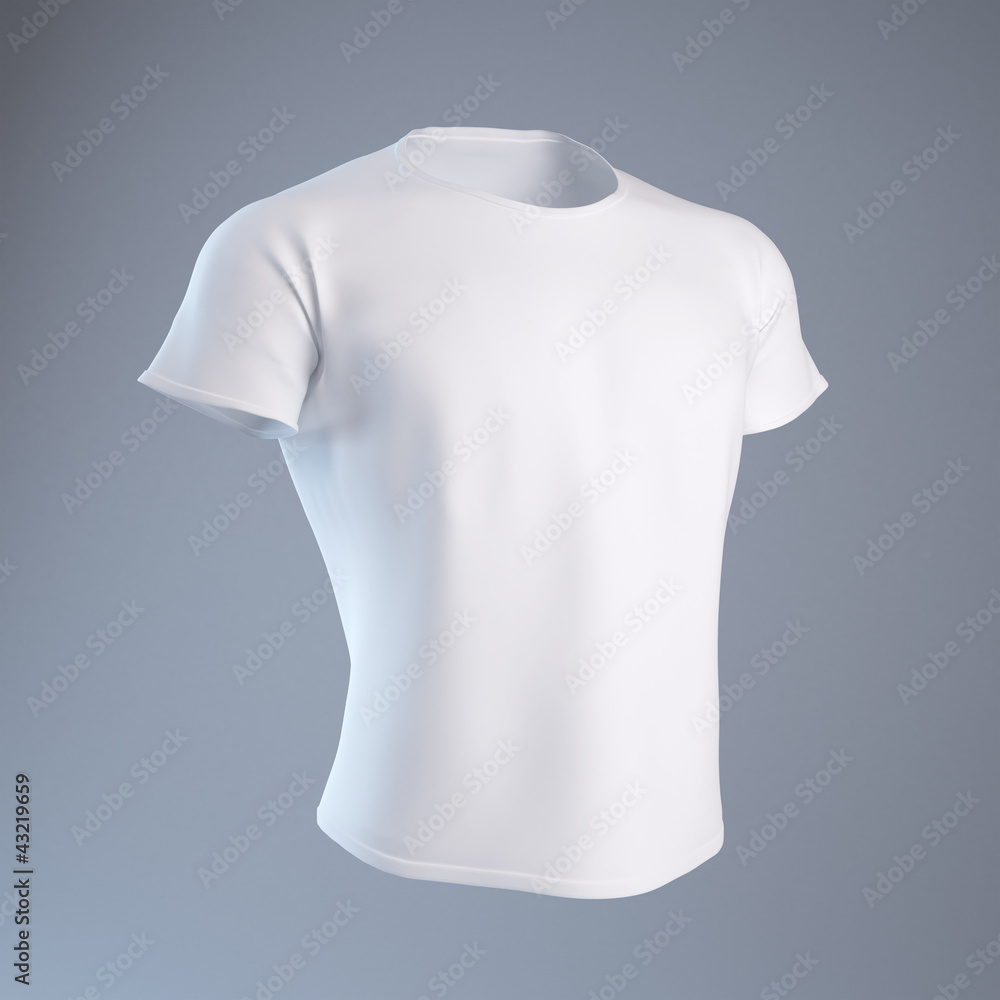空白白色男式T恤设计模板