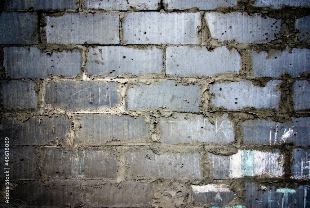 Brick blocks with cement texture