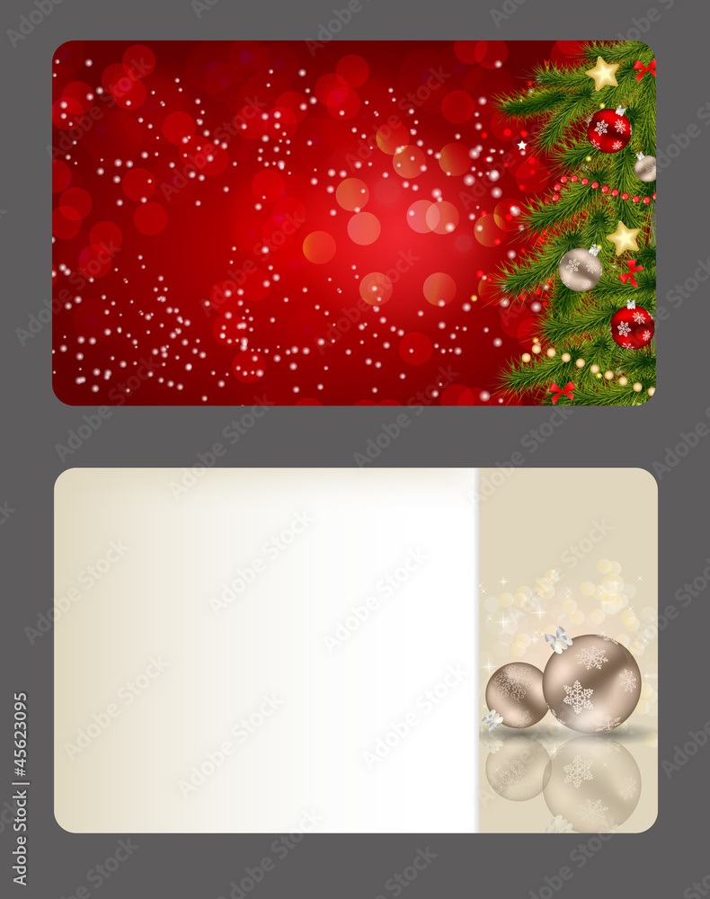 矢量圣诞/新年横幅（卡片）套装