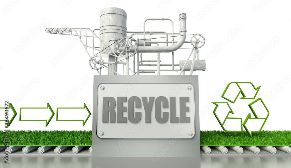 Recycle concept with symbol and arrow