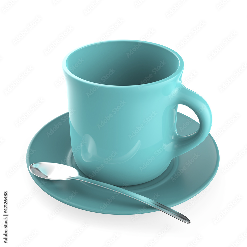 Turquoise coffee cup