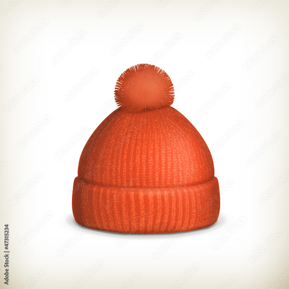 Knitted red cap
