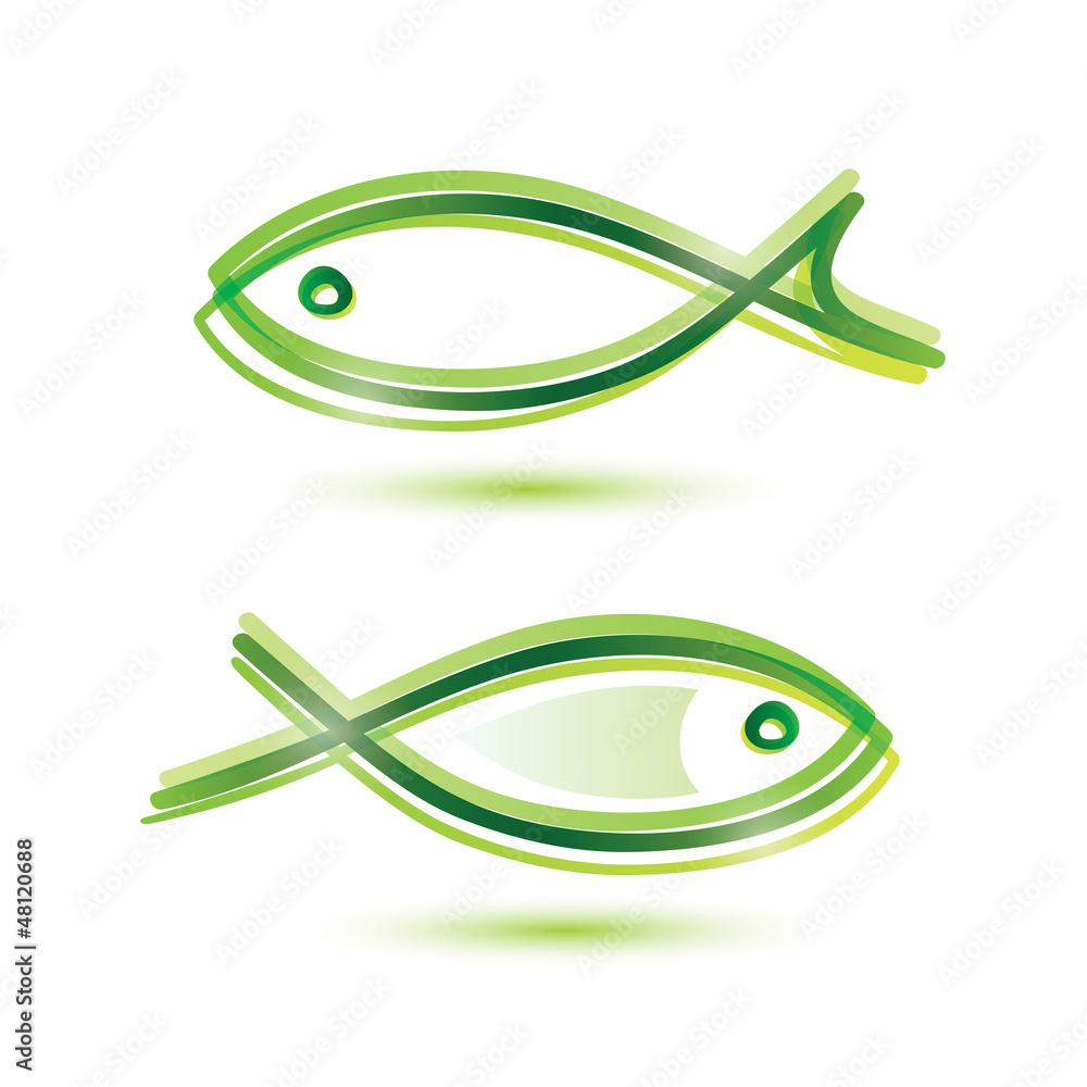 类似标志的鱼矢量符号