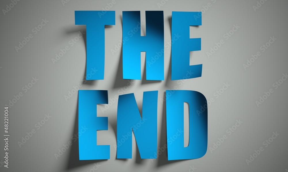 The end cut from paper on background