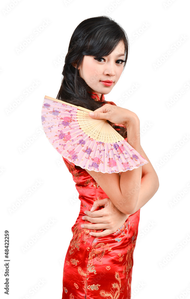穿着中国传统服饰的漂亮女人——格子和C洞